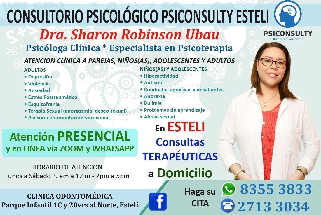 Dra. Sharon Robinson Ubau/Psicologa Clínica