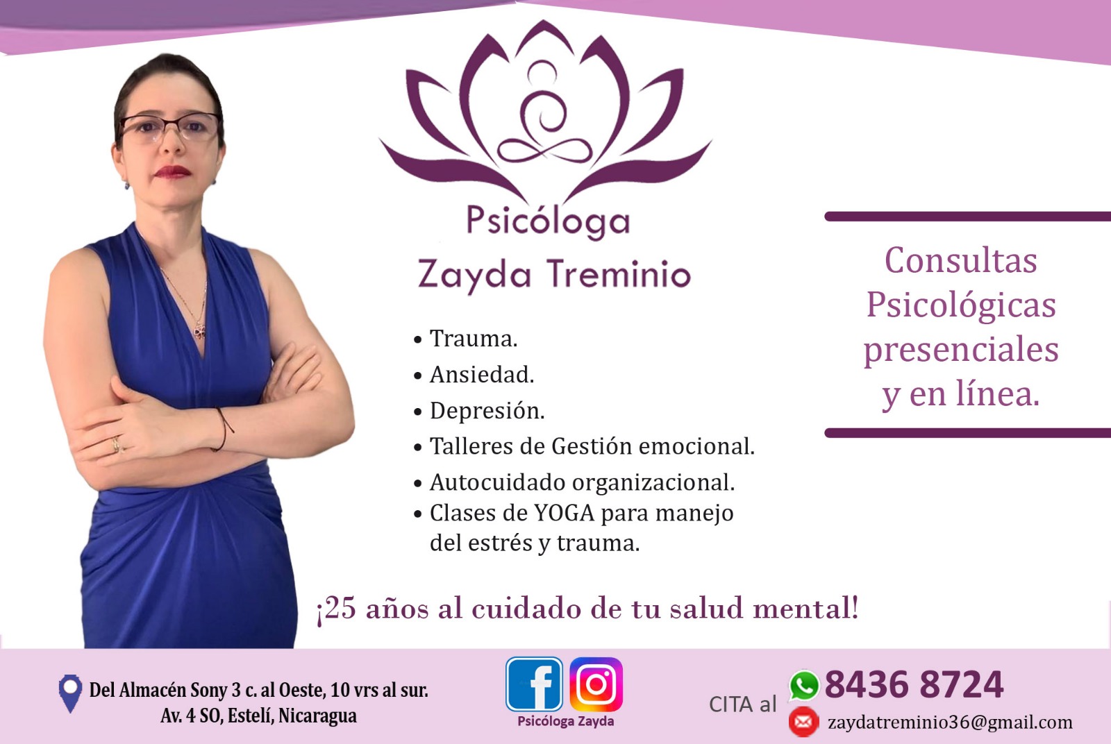 Psicológa Zayda Treminio